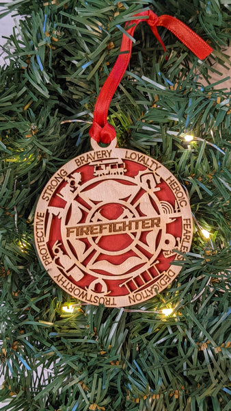 First Responder Wood Christmas Ornament - Christmas Gifts