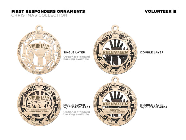 First Responder Wood Christmas Ornament - Christmas Gifts