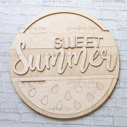 Sweet Summer Watermelon Door Hanger- Unfinished Wood - Wooden Blanks- Wooden Shapes - laser cut shape - Paint Party- Kids Crafts