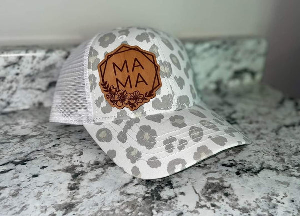 Mama Leather Hat Patch, DIY Hat Patch, Hat Patches, Hat Bar Party, DIY gift for Dad, Laser Engraved, Gift for Mom