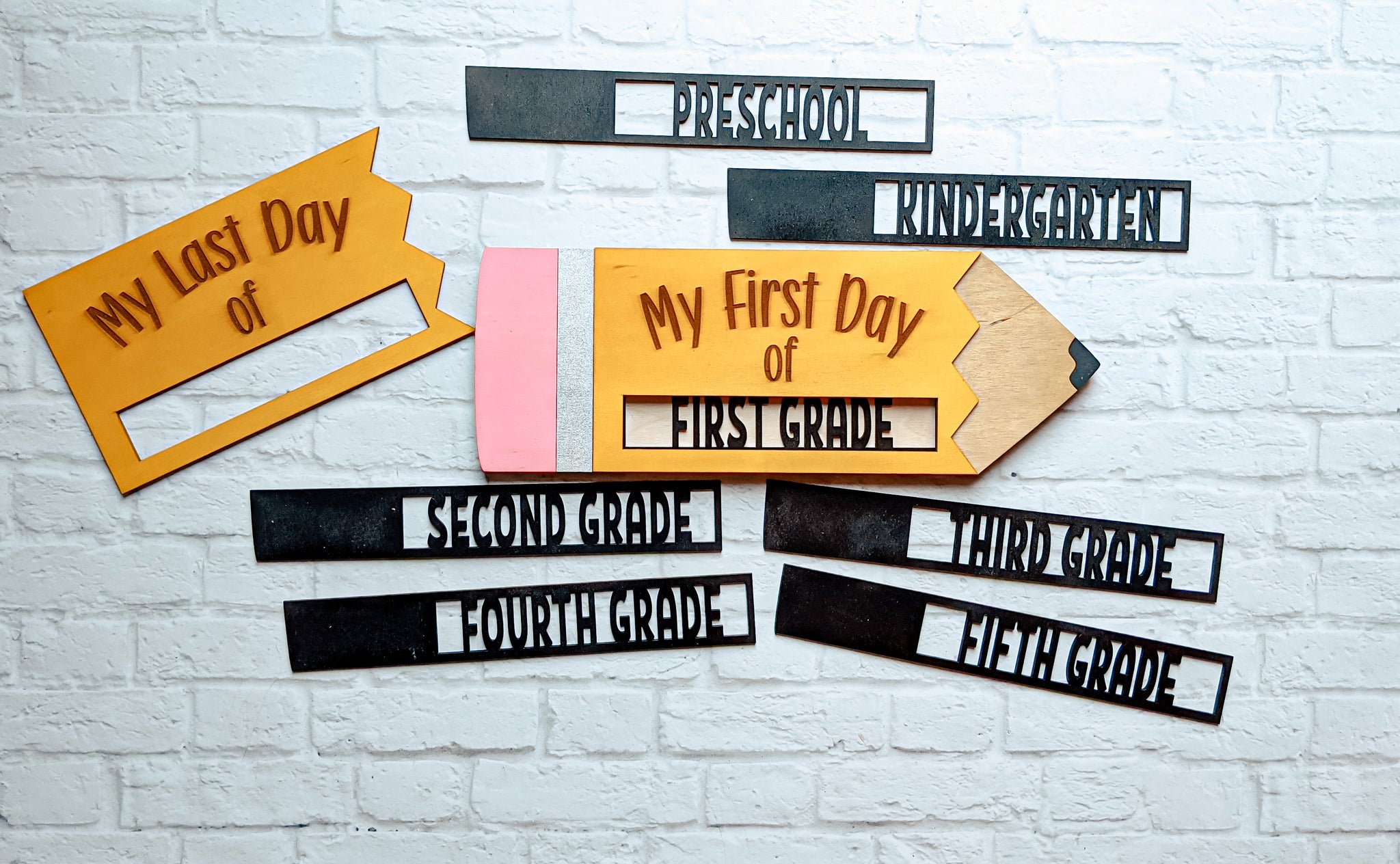 First Day of school sign, first day of school photo prop, interchangeable first day of school sign