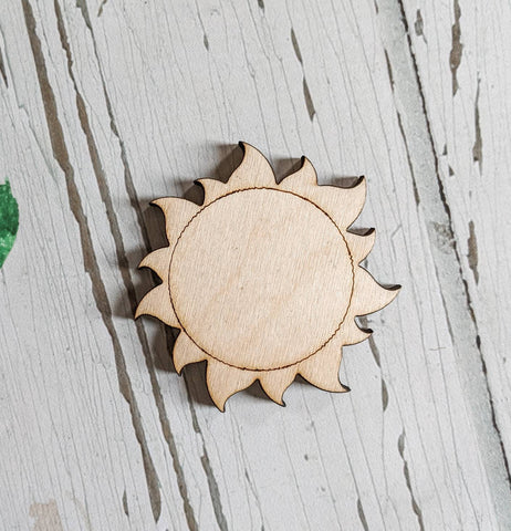 SUN/SUNFLOWER SHAPE Unfinished 1/4" Wood - 12 inch - Wooden Blanks- Wooden Shapes - laser cut shape - Spring crafts crafts - Kids Crafts