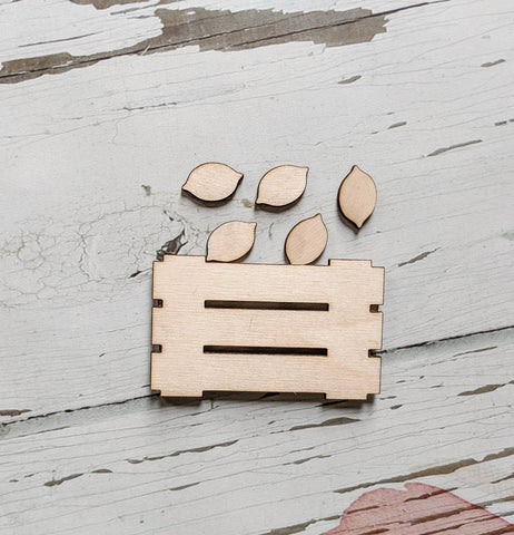 CRATE SHAPE - lemons - Unfinished 1/4" Wood - 3 inch - Wooden Blanks- Wooden Shapes - laser cut shape - Summer Crafts