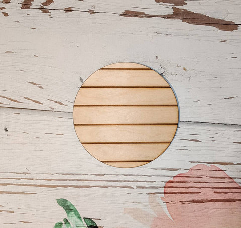 CIRCLE SHAPE with Faux Shiplap - Unfinished 1/4" Wood - 8 inch - Wooden Blanks- Wooden Shapes - laser cut shape