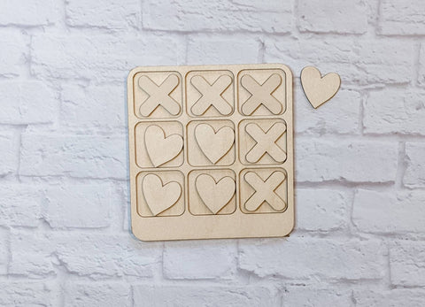 Tic Tac Toe - Valentines DIY set - Laser Cut - Kids Board games