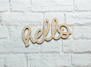 Hello word cutout - Various Sizes - Wooden Blanks- Wooden Shapes - laser cut shape - Everyday Crafts