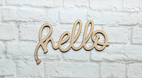 Hello word cutout - Various Sizes - Wooden Blanks- Wooden Shapes - laser cut shape - Everyday Crafts