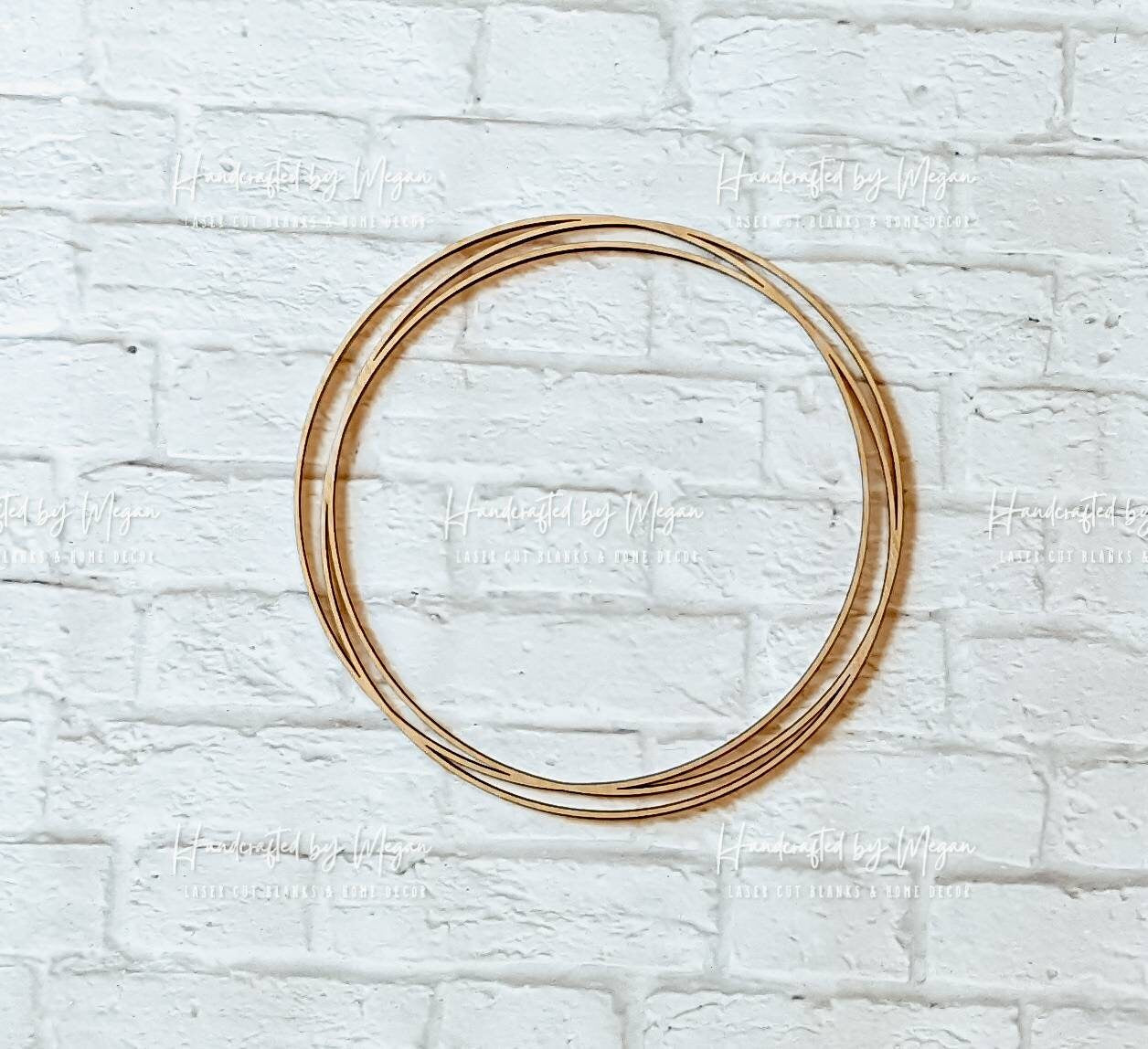 Round WREATH SHAPE Unfinished Wood - Double Circle -  Various Sizes - Wooden Blanks- Wooden Shapes - laser cut shape