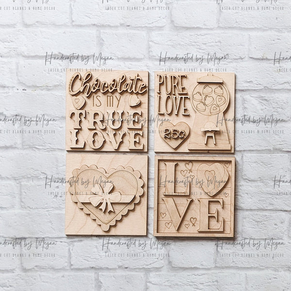 Love and Chocolate Valentine Interchangeable Ladder  - Ladder Inserts - Leaning Ladder - Wood Ladder Decoration- DIY Ladder