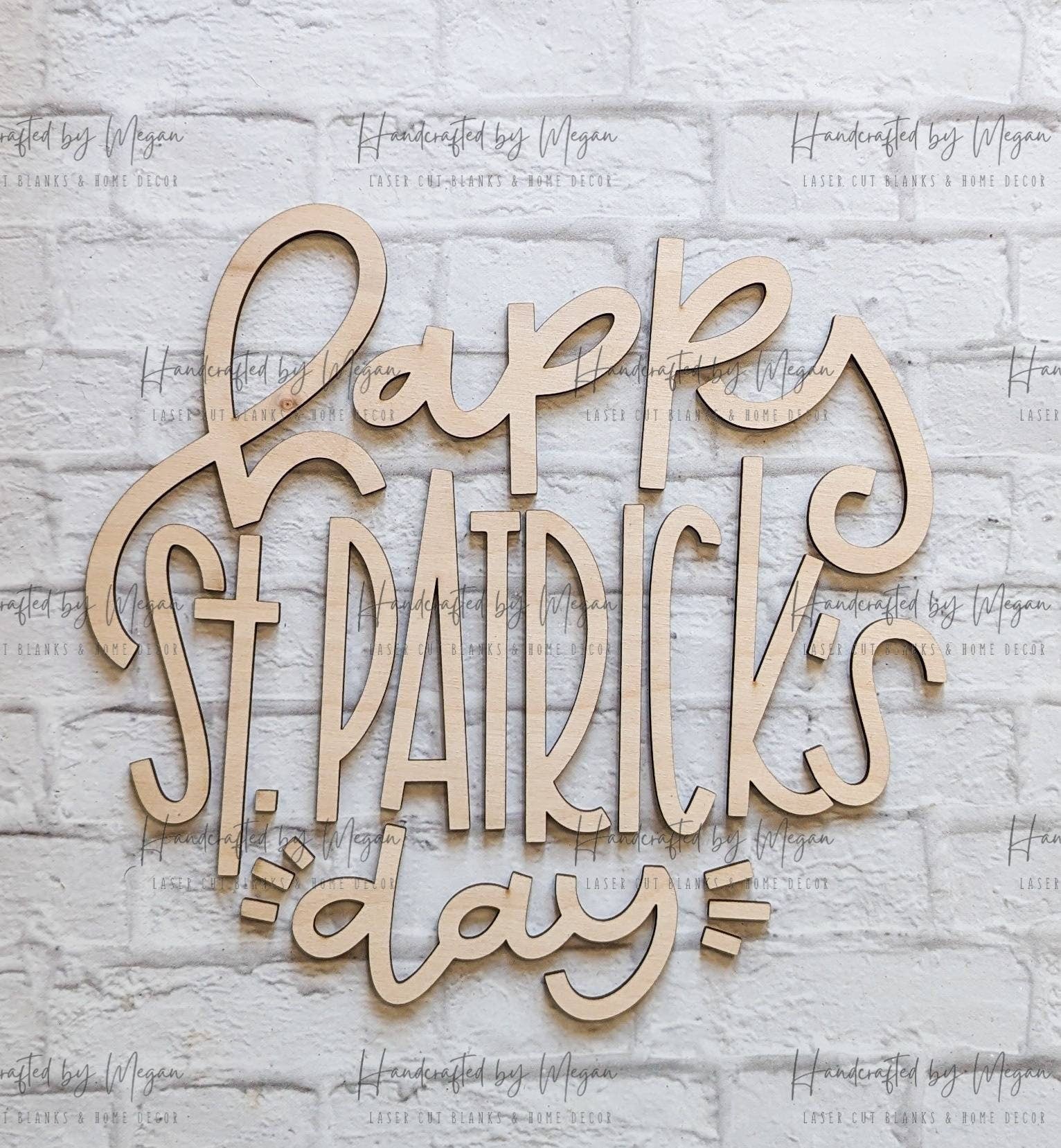 Happy St Patricks Day set - Various Sizes - Wooden Blanks- Wooden Shapes - laser cut shape - Seasonal Rounds